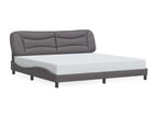 Grey faux leather bed frame without mattress 200x200 cm OVVP73818