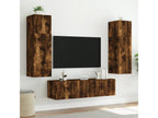 Wall-mounted TV unit with Nobelleaères LED lighting, smoked oak finish, 60x35x31 cm, LHMN25663