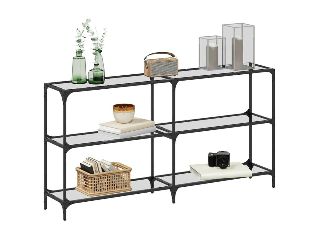 Console table with transparent glass top, 158.5x30x81 cm, PKDL41702
