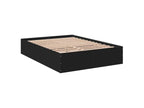 Black bed frame 120x200 engineered wood BZNQ08490