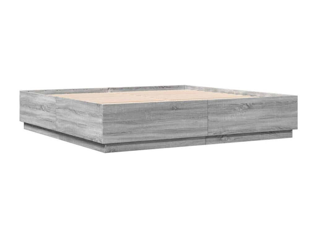 Dekonao bed frame gray 200x200 cm engineered wood XYBS97491