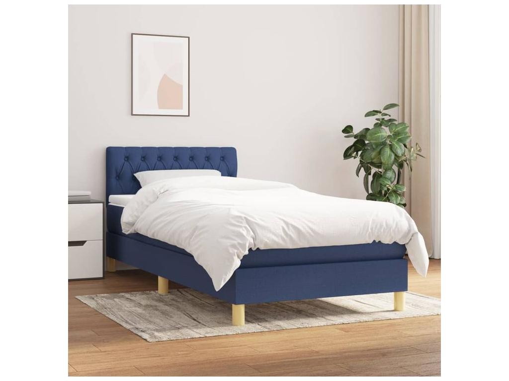 Nobellea bed base with mattress, blue, 80x200 cm, fabric, TNAH46441