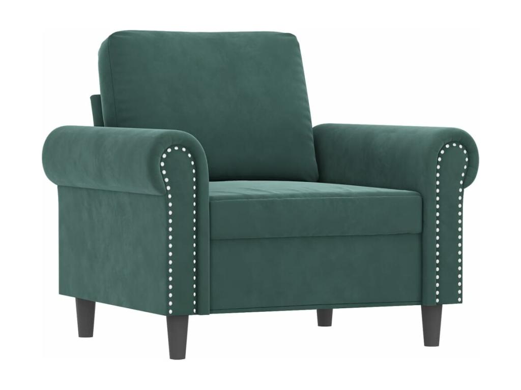 3-Piece Sofa Set with Cushions, Dark Green Velvet MXHJ31279