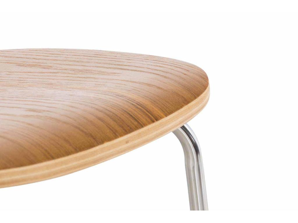 Set of 2 Conference Chairs - Wood / Chrome-Plated Metal - Oak - Dekonao ZQKB68974