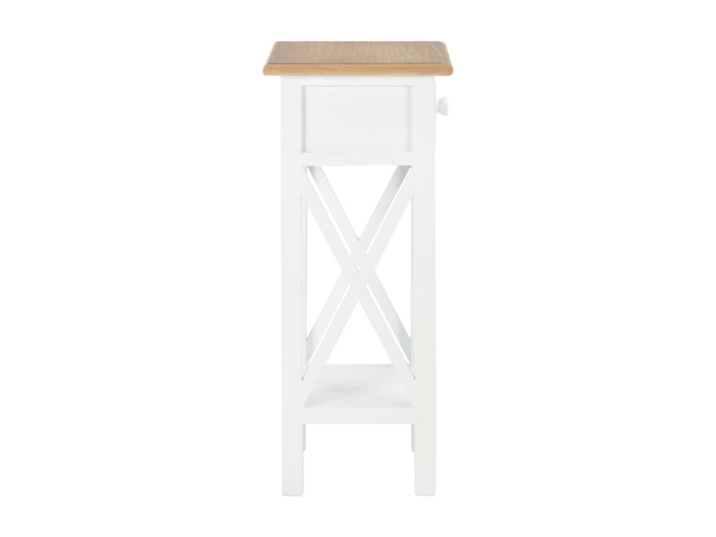 Side table White 27x27x65.5 cm Wood LVCB78349