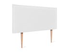 Nobellea Smooth Natural Linen Headboard with Padding 105x105cm with Legs for 105cm Beds - White RUOB85764
