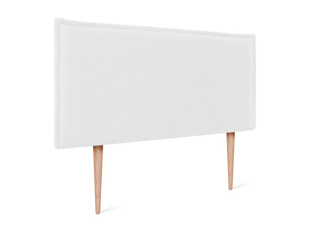 Nobellea Smooth Natural Linen Headboard with Padding 105x105cm with Legs for 105cm Beds - White RUOB85764