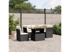 5-piece garden furniture set with cushions, black resin wicker JKVJ20605