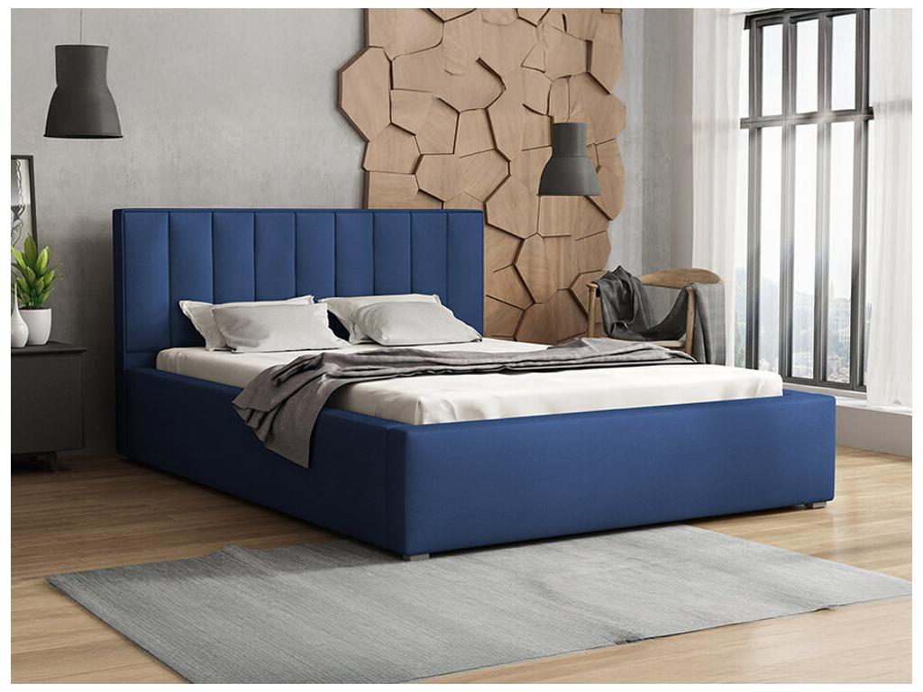 Nobellea 111 Double Bed, Blue, 140x200cm, Upholstered, with Nobellea Slatted Base 160x223x93cm, VAT included (HTVA33431)