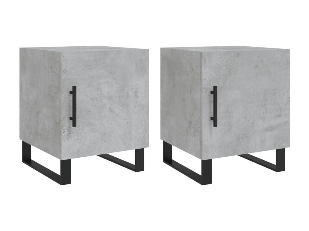 Bedside tables, 2 pcs, concrete grey, 40x40x50 cm, engineered wood, EQNK07473