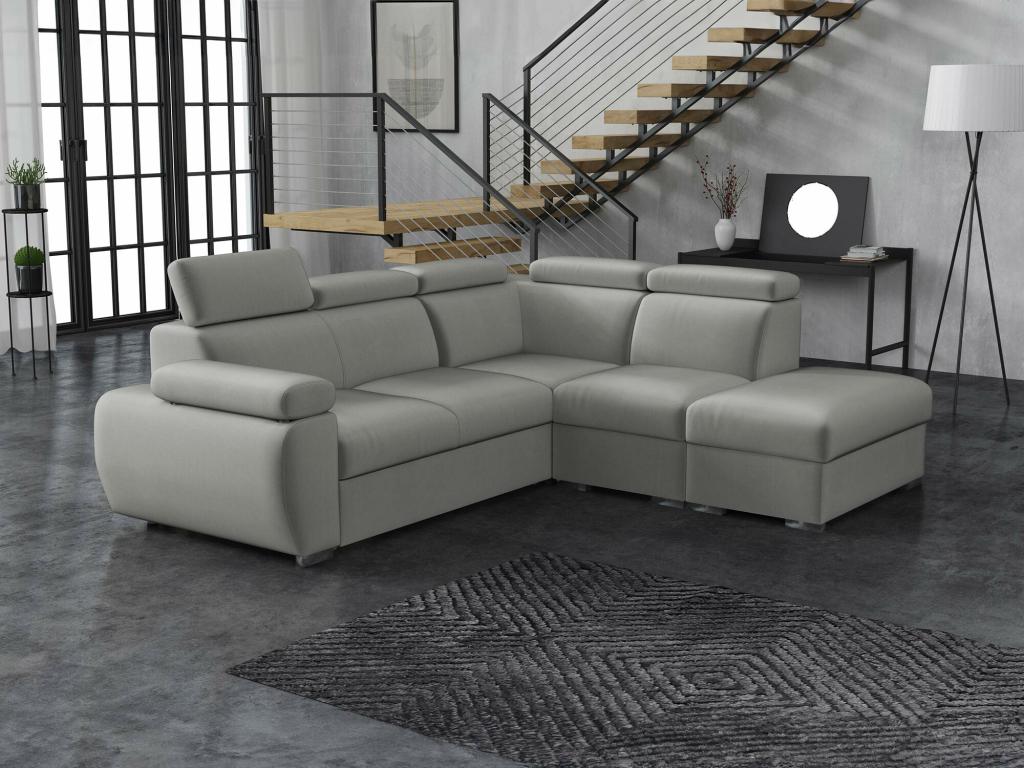 Nobellea 228 Grey Corner Sofa with Sleeping Function and Bed Box, 260x230x85cm, UPXP11502