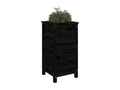 Black planter 40x40x78 cm solid pine wood ZMUC70574