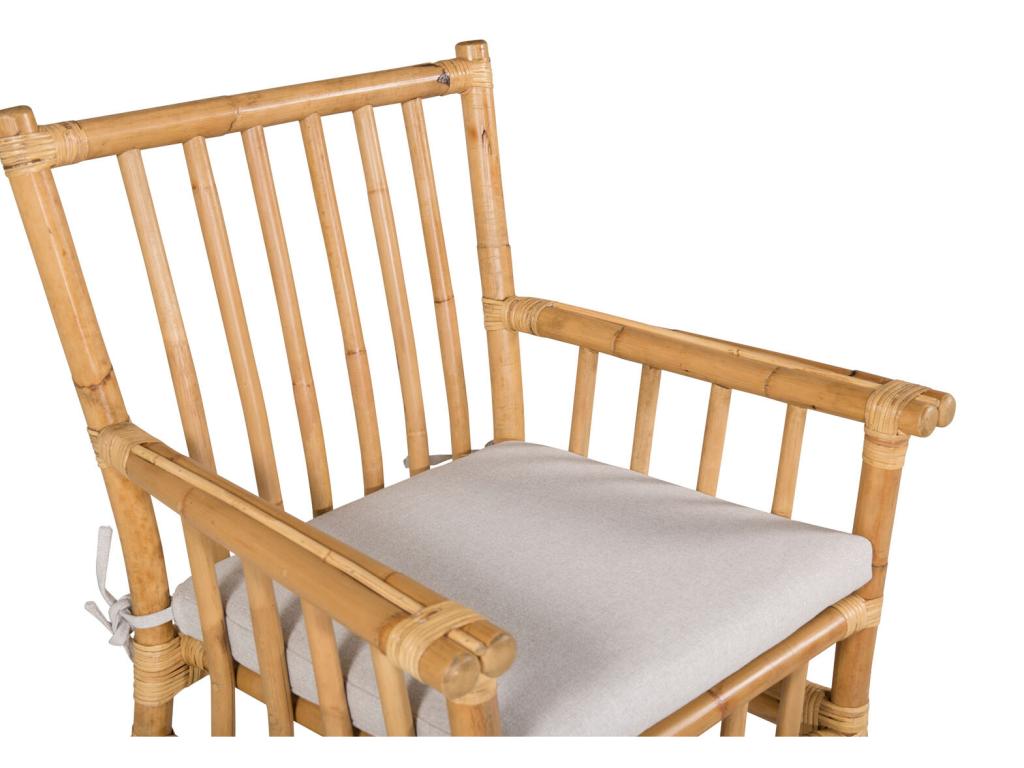 Nobellea Garden Chair with Light Grey Cushion in Natural Tint. IEHN41245