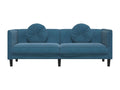 3-seater sofa with cushions, blue velvet QTVX49165