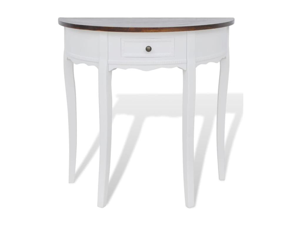 Console table with drawer and brown tabletop, semi-circular shape, MUNV44123