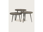 Dekonao - Round nesting coffee table in black metal KXOM33067