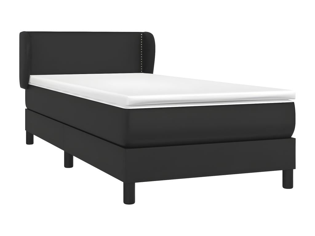 Nobellea bed base with black 100x200 faux leather mattress JBDS50815