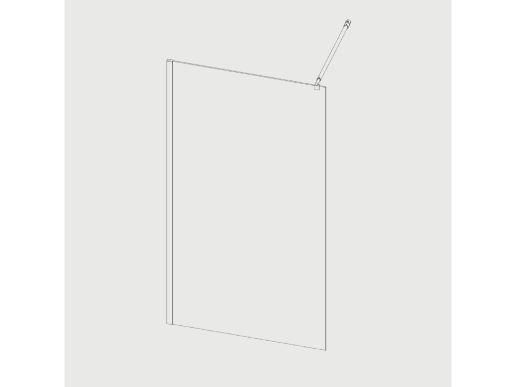 FRESH fixed shower screen with matte black profile, 120 cm, ZXHG58080