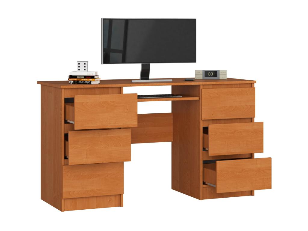 Nobellea A11 Alder Computer Desk 135 cm 6 Drawers Alder Front 135x50x77 cm CWZI91064