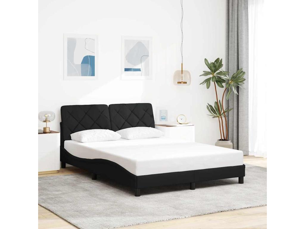 Black bed frame without mattress, 120x200 cm, fabric QIFY50960