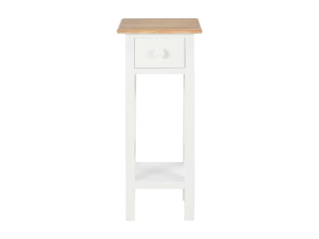 Side table White 27x27x65.5 cm Wood LVCB78349