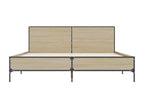 Dekonao oak bed frame 135x190 cm engineered wood and metal TEAW06373