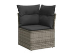9-piece garden furniture set with grey resin wicker cushions EQLY58412