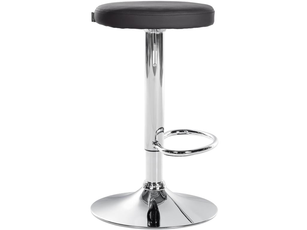 Set of 2 Bar Stools - Faux Leather / Metal - Black - Ponte JHSI41477