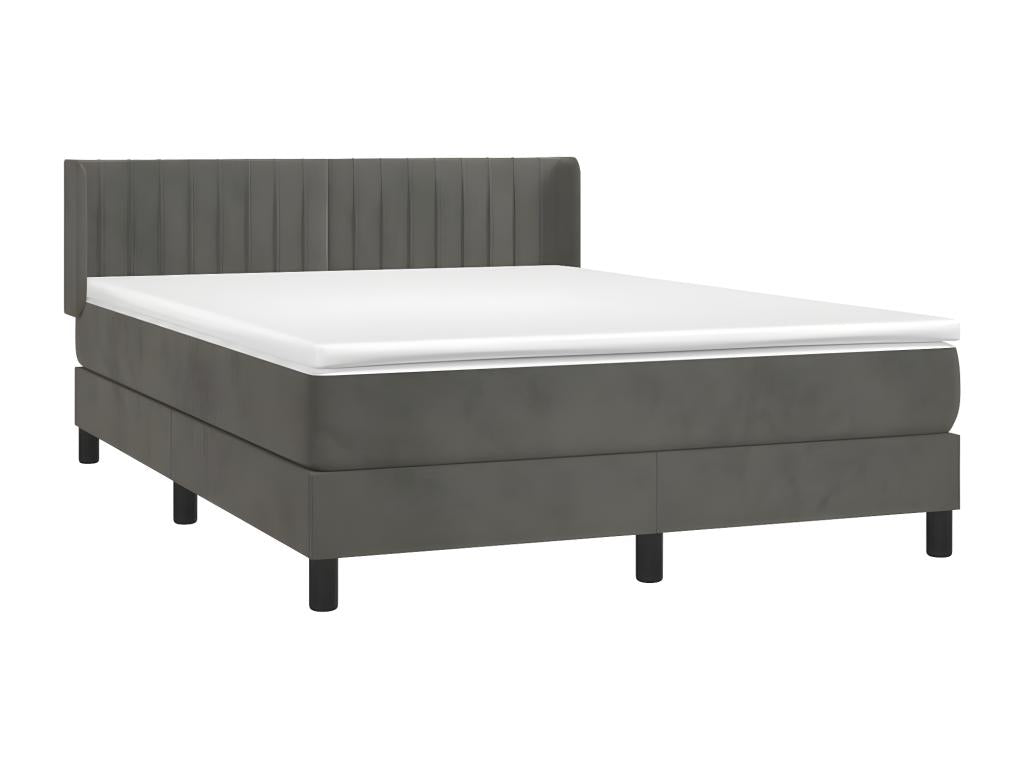 Nobellea bed base and mattress, Dark Grey 140x200 Velvet KQSP98540