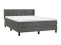 Nobellea bed base and mattress, Dark Grey 140x200 Velvet KQSP98540