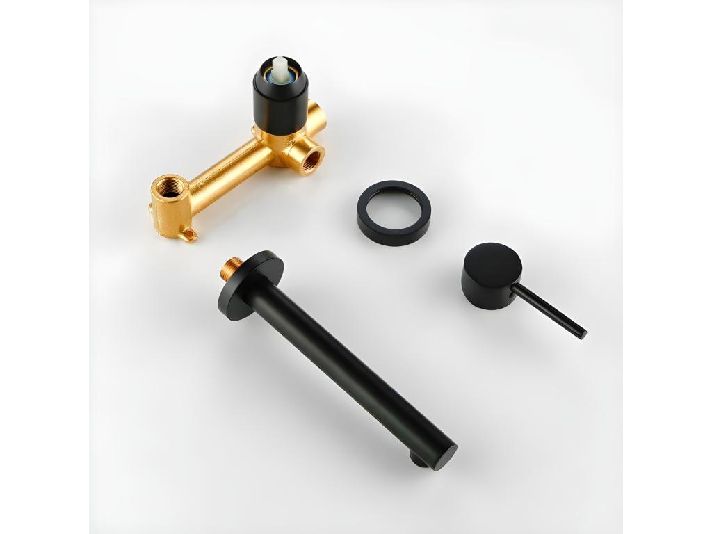 Dekonao 2-hole concealed wall-mounted mixer tap, brushed steel QVSO96387