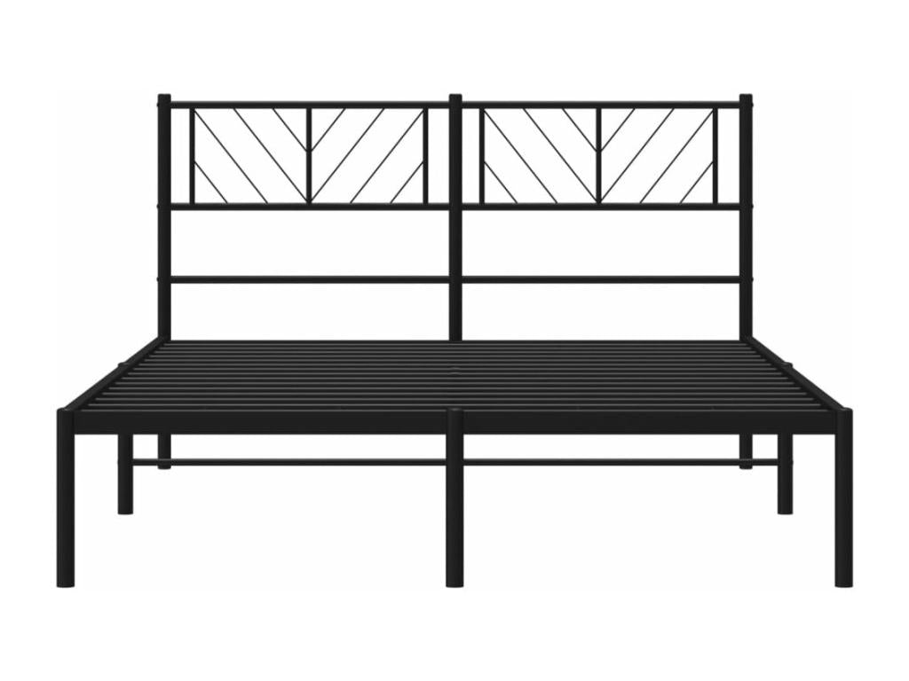 Metal bed frame with black headboard 120x200 cm LENU60472