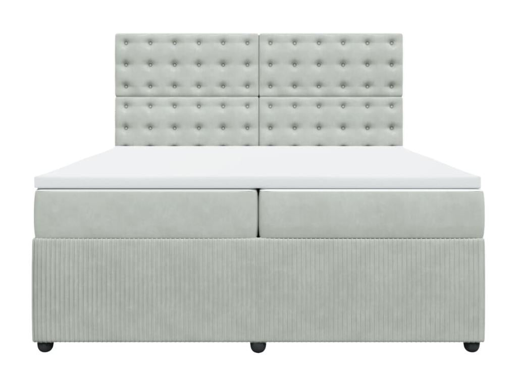 Nobellea bed base and mattress, light grey, 200x200cm, velvet, COII61130