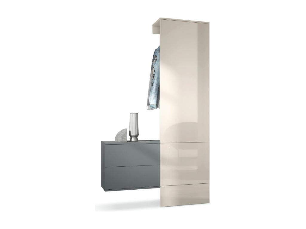Grey and Sand Lacquered Locker (WxHxD 105x193x35 cm) SSWG20397
