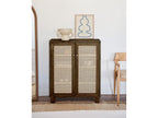 Shoe cabinet with rattan doors in brown, 120 cm, HAYDÉ IETN66196