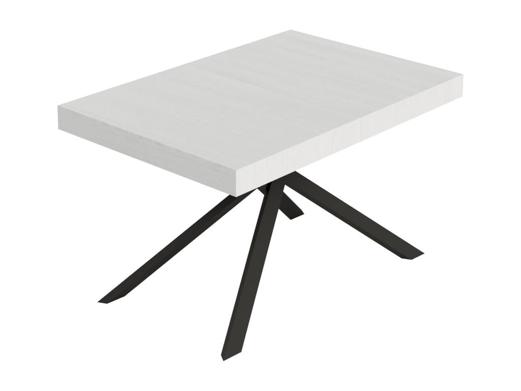 Niket extendable table 80x140/224 cm, white ash wood, anthracite legs VIVR42106