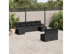 9-piece garden furniture set with cushions, black resin wicker, YEGG19161
