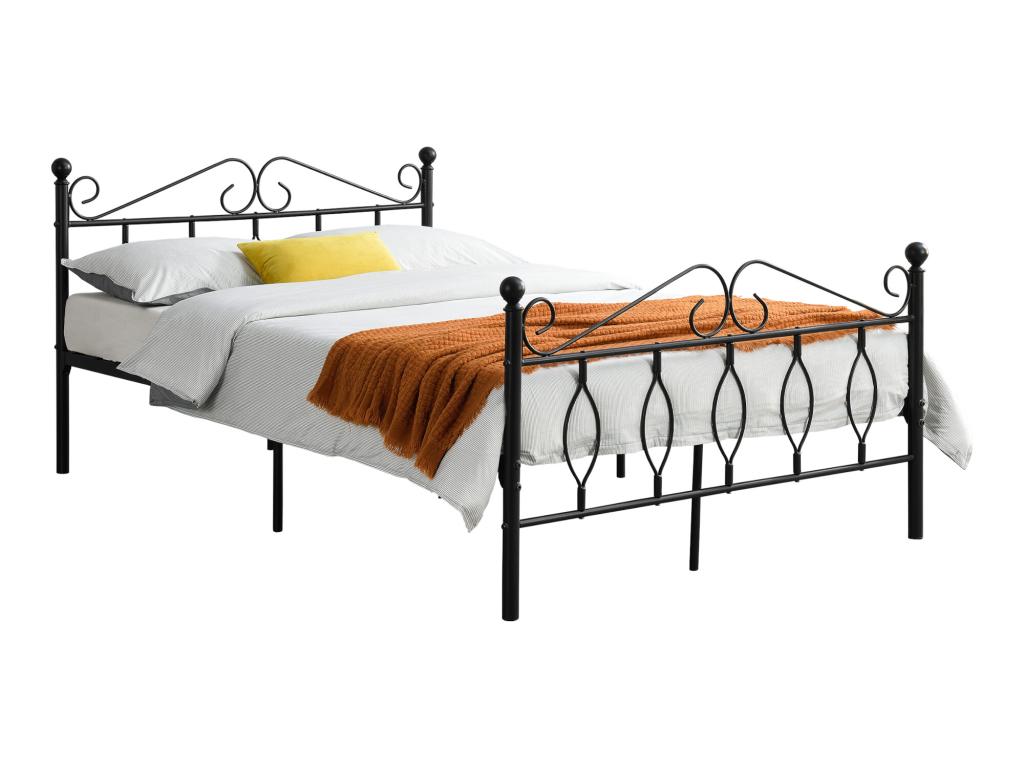 Dekonao Double Bed Frame in Metal 140x200 cm Matte Black Dekonao SBQJ85033