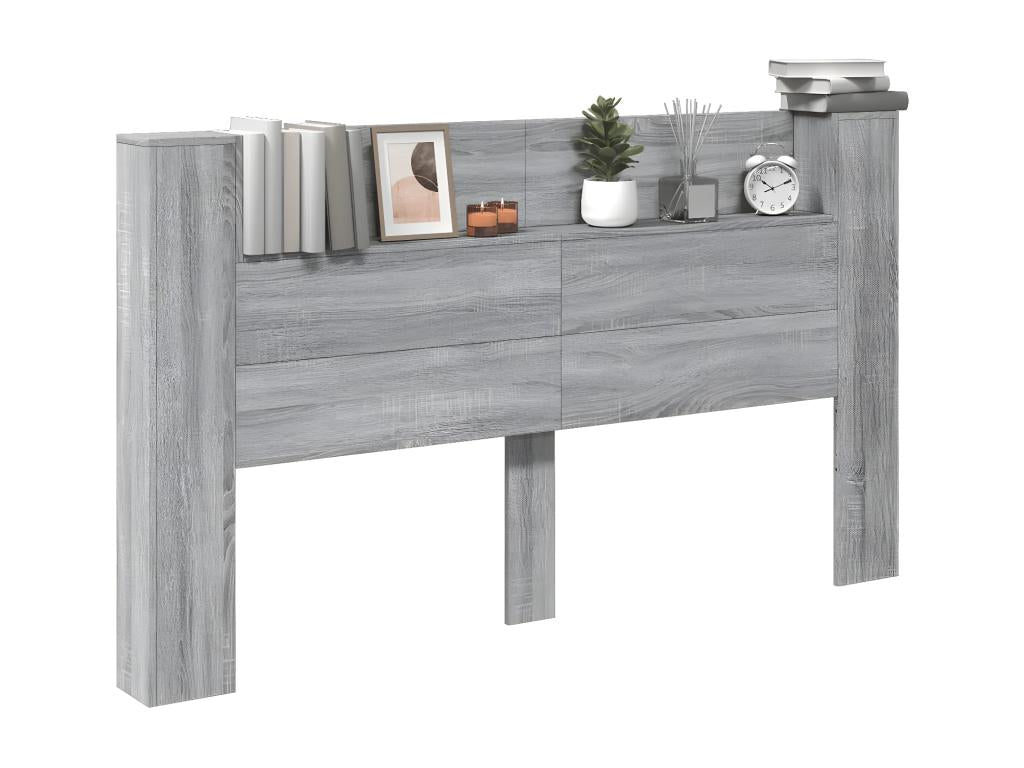 Nobellea grey headboard wardrobe with LED lighting, 180x16.5x103.5 cm QVMK28085