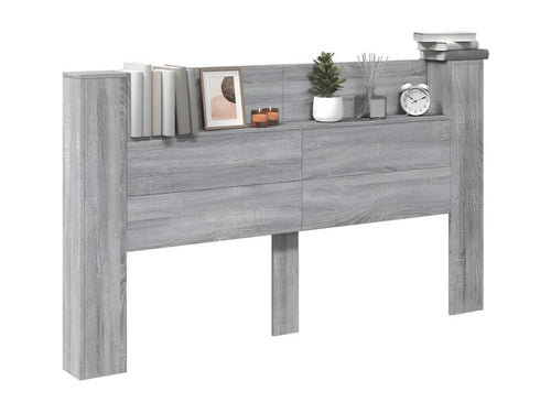 Nobellea grey headboard wardrobe with LED lighting, 180x16.5x103.5 cm QVMK28085