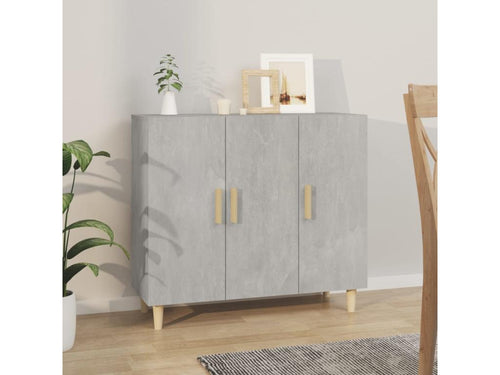 Concrete grey sideboard 90x34x80 cm engineered wood OKMA53024