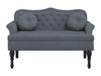Bench with dark grey cushions 120.5x65x75 velvet OTHB02466