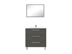 Vanity unit with 3 drawers, 80 cm, Mirror Grey - Dekonao - W 81 x D 46.5 x H 88 cm NKUG55504