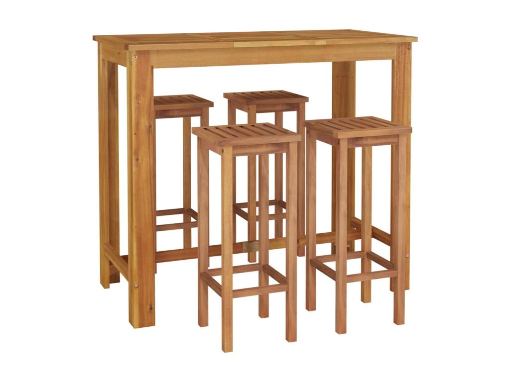 Brown wooden dining room set 120x60x105 cm 02 0013750 BSEE19336