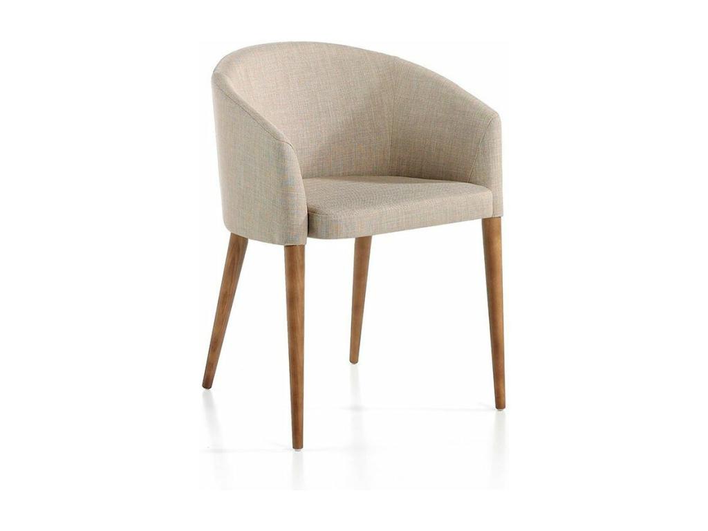 Amandine Ash Wood and Beige Fabric Chair - Set of 2 - Color Nobellea 41 Nobellea AKBL67933