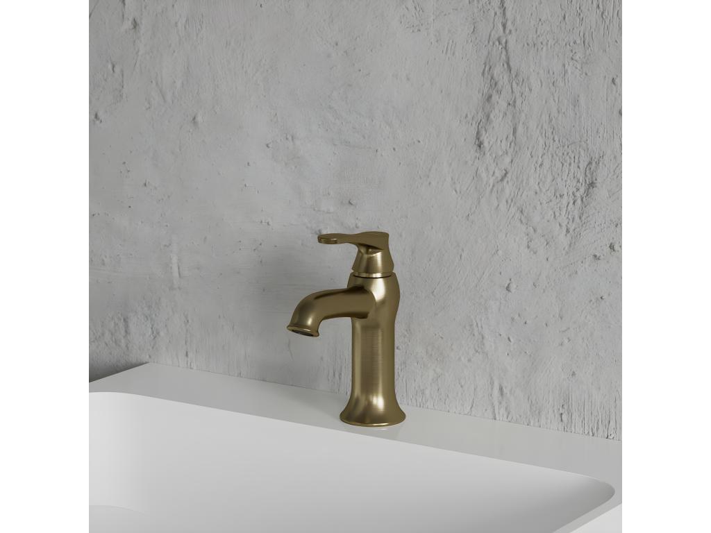 Dekonao 16cm Low Basin Mixer Tap with Dekonao Plug, Antique Brown Color AFQK28432