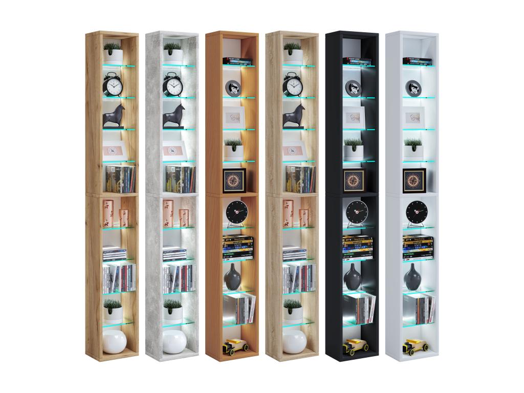 Nobellea Wooden CD/DVD Freestanding Shelf Bookcase Storage Decor Glass Shelf Nobellea XL Beech TAWK43971