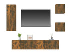 5-piece TV furniture set, smoked oak engineered wood, RZBK98351