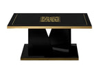 Glossy Black/Gold Coffee Table - Nobellea - W 110 x D 60 x H 44 cm WYOO76997