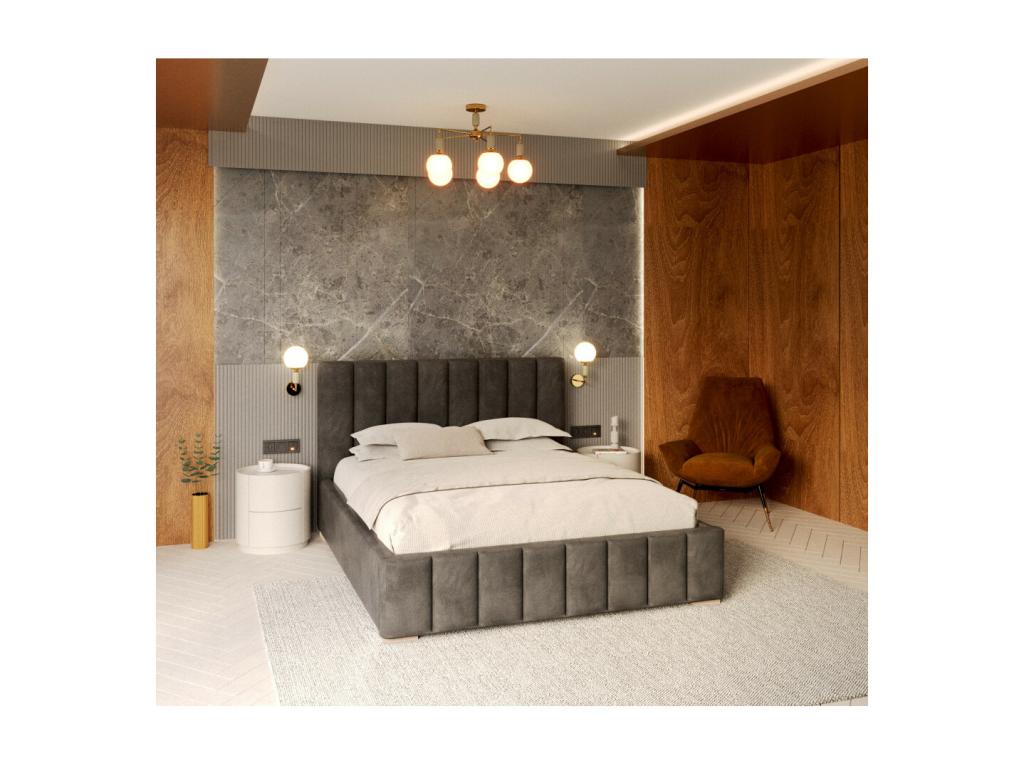 Nobellea 120x200 cm Storage Bed with Lift-Up Nobellea Slatted Base, Dark Grey OWQV30208